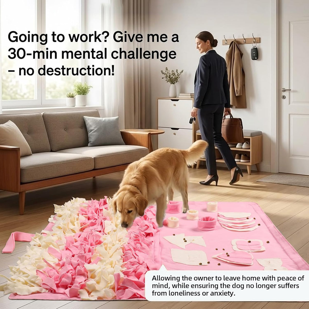 Snuffle Mat for Dogs: Slow Food Interactive Experience – Essentials for Dogs - Pink / Large 38x38 inch - image 2