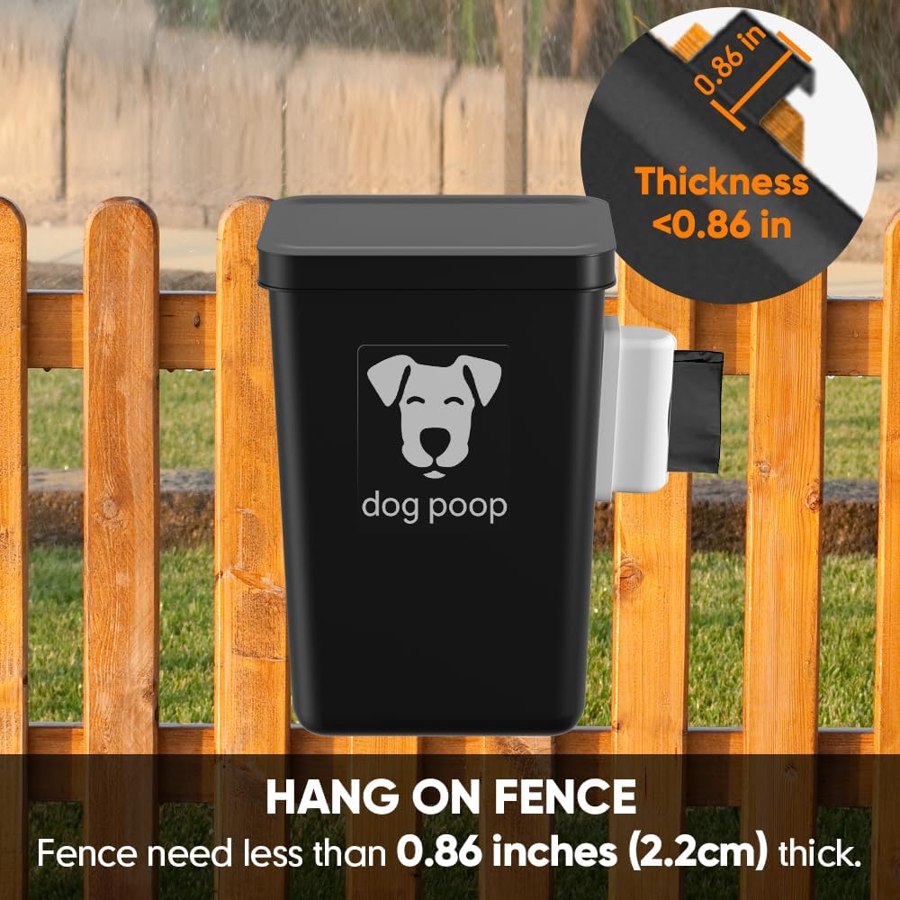 Moryimi Dog Poop Trash Can Outside – Essentials for Dogs - Black - image 3