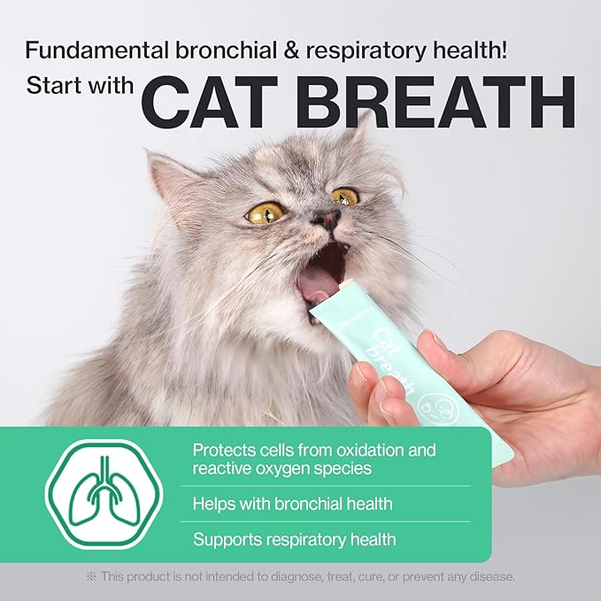 Dr.by Cat Breath Bronchial Supplements Cat Sneezing Treatment Asthma Cold Cough Nose Relief Respiratory&Immune Support with TF-343-30 lickable Formula Individually Packaged, Chicken (1 Pack (8.5OZ))
