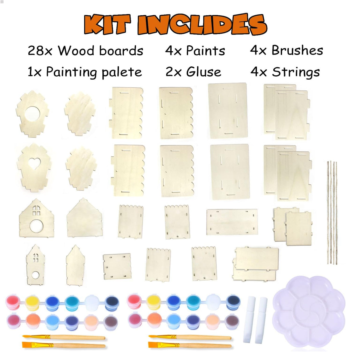 hapray 4 Pack Bird House Craft Kit - 4 Pack - image 2