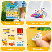 6 Sets Reusable Sticker Book for Toddlers 3-6 - Robot+Science+Desert - image 4