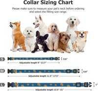 Cotton Dog Collar White and Pink Love Heart with Pendant Cute Dog - Blue Rose / M - image 3