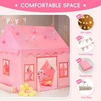 Large Kids Tent Playhouse Base Fabric with Star Lights - Pink - image 3
