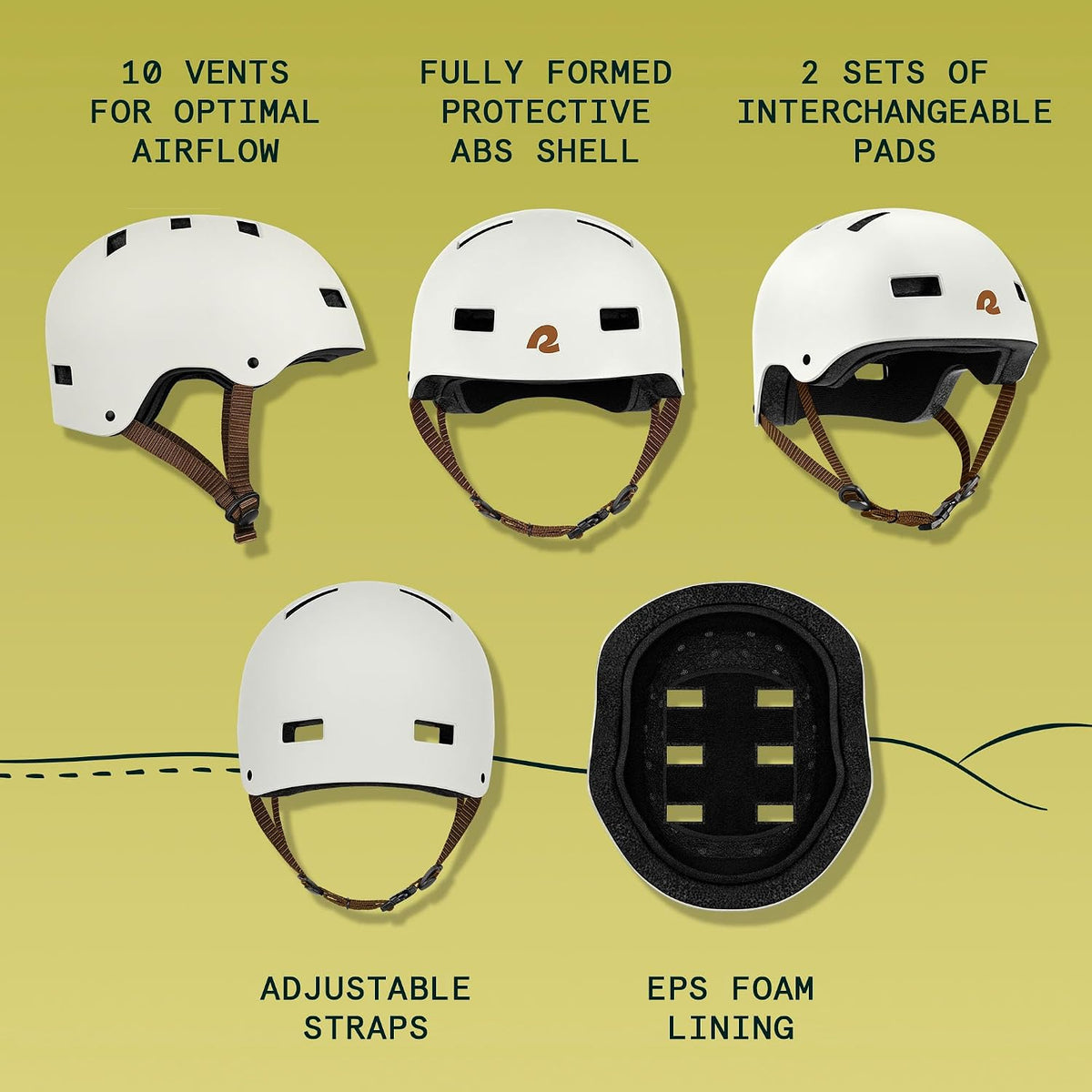 Retrospec Dakota Protective Bike Helmet, Skateboard, Scooter - Matte Eggshell / Medium - image 2