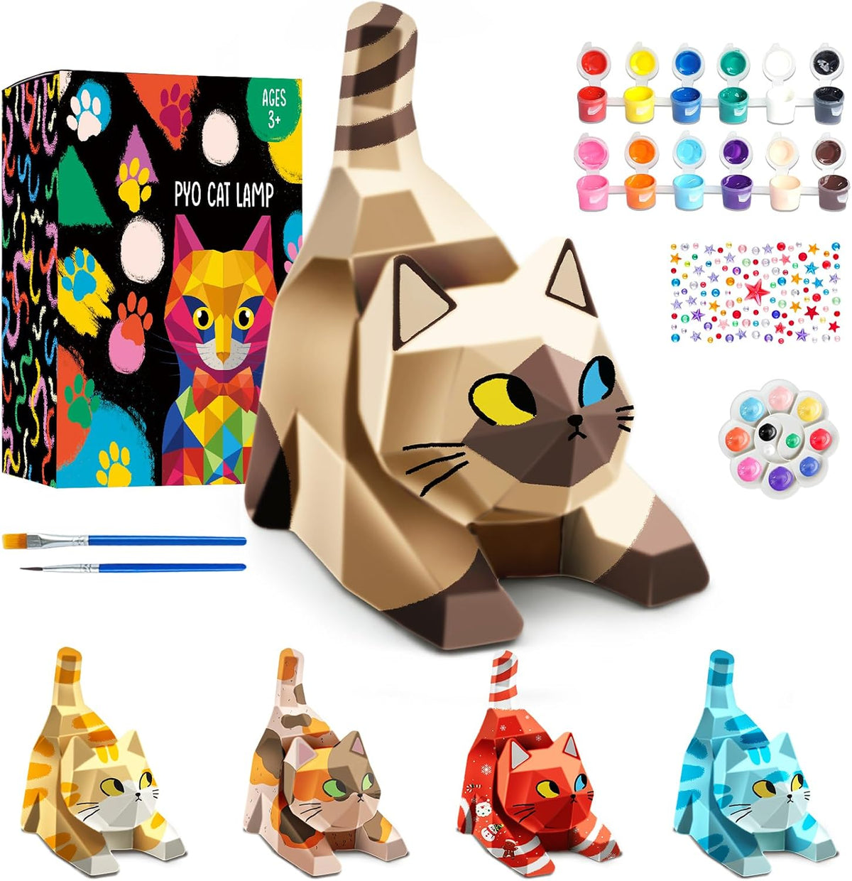 Goodyking Paint Your Own Cat Lamp Kit - Laying Cat 1pcs