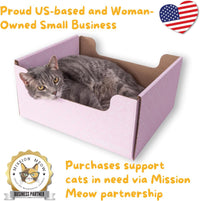 Hide & Scratch Cardboard Cat Scratcher Box & Bed Dark Grey Diamond Pad – Essentials for Cats - Light Pink Diamond - image 4