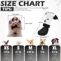 Anti Slip Dog Socks to Prevent Licking Paws - Small (4 Count) / Halloween White Ghost - image 3