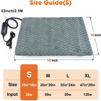 Heated Cat Bed, Waterproof Cat Heating Pad with Timer Temperature Adjustable, Indoor Heated - Grey / Small(18"x16") - image 2