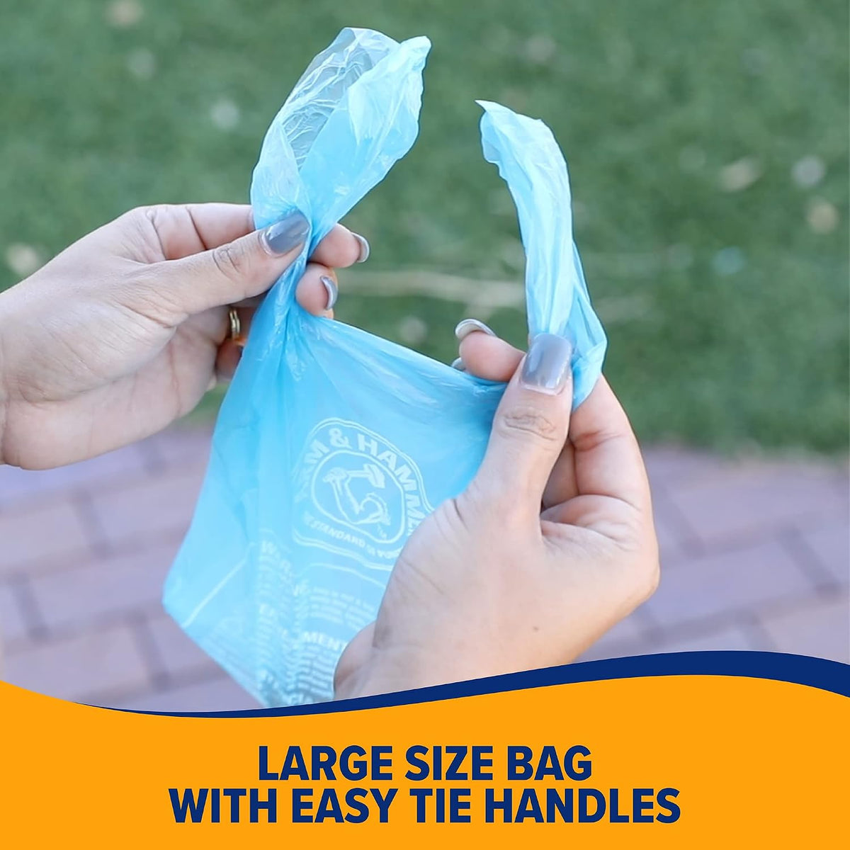 ARM & HAMMER 71041 Easy-Tie Waste Bags, Blue - 75 Count (Pack of 4) - image 4
