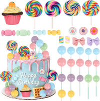 Hooqict 28Pcs Soccer Cake Decorations Set with Mini Balls - Candy