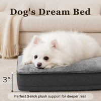 Large Plush Dog Bed for Crate with Washable Cover, 35x22 - 23.0"L x 17.0"W x 3.0"Th / Grey - image 3