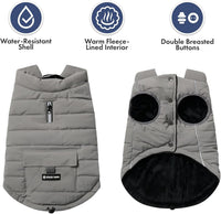Spark Paws Dog Winter Coat Jacket - Grey / Medium - image 2