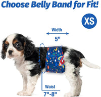 Pet Soft Dog Belly Band, Washable Dogs Belly Bands for Male Dogs - Space / X-Small (NewBorn 7''-8'') - image 2