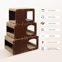 EHEYCIGA Cardboard Cat Scratcher House - 17x9.5x10.5inch / Dark Brown - image 2