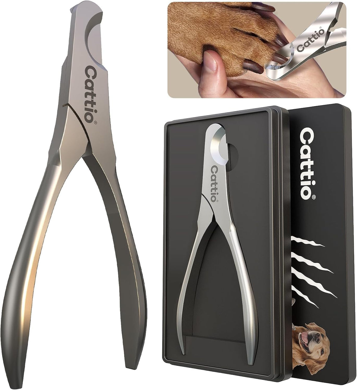 Dog Nail Clippers, All Steel Material, Built-in Spring - Matte Pet Nail Clipper