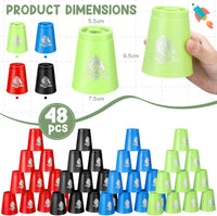 Libima 48 piece sports stacking cups set in blue, green, black and red - view 7