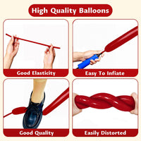 260 Clear Long Balloons for Animals - Garnet Red - image 4