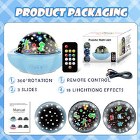 Dinosaur Toys for 3-10 Year old Boys,7-in-1 Kids Night Light Projector with 3 Films 93 Effects, Remote, Timer, 360° Rotation, Birthday Christmas Xmas Gifts Stocking Stuffers for Kids Age 3 4 5 6
