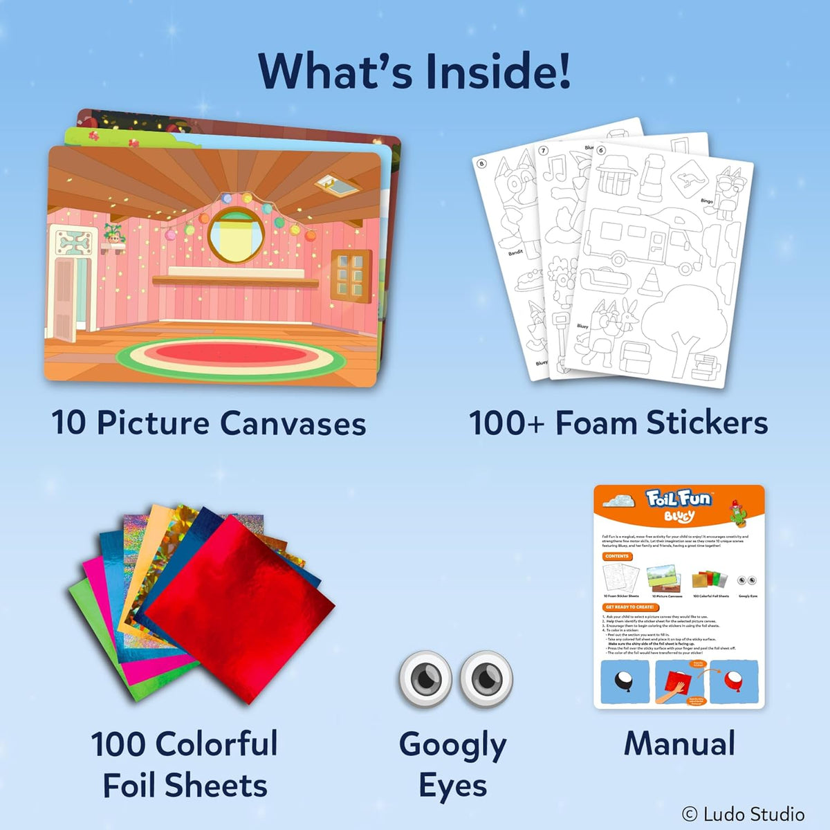 Skillmatics Foil Fun Unicorn & Princesses, Foil Art & Craft - 4. Bluey - image 3