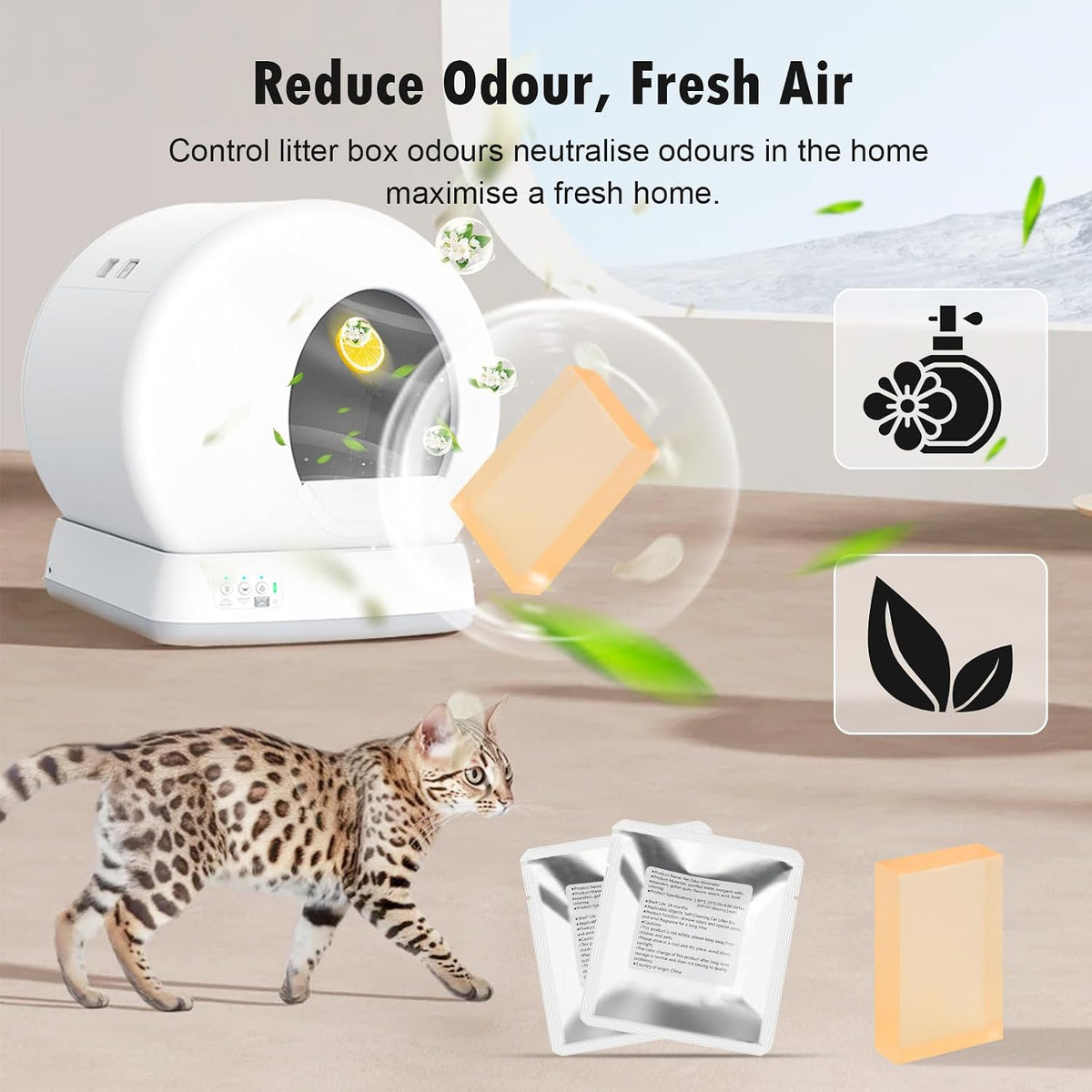 12 Pack Deodorizer Gel Refill for Meowant Self-Cleaning Cat Litter Box – Essentials for Cats - image 3