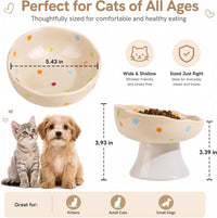 Red Mushroom Cat Bowl, Elevated Ceramic Bowl for Cats – Essentials for Cats - Confetti - image 2