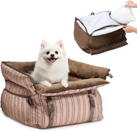 BurgeonNest Dog Car Seat for Small Dogs up to 25 lbs Grey – Essentials for Dogs - Nude Brown
