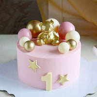 ZHUOWEISM ball cake toppers, 24 mini balloon picks in blue, gold and white - view 37