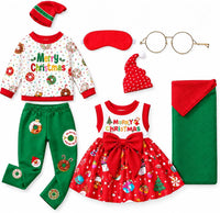 Kajaia 8 Pcs 18 Inch Doll Swimsuits Clothes and Accessories – Fun for Kids & Family - Red Green / Donut
