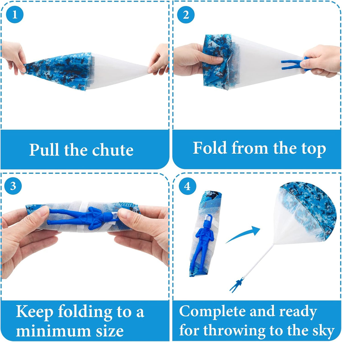 Stocking Stuffers Army Parachute Toys for Kids:5 Packs Indoor - image 3