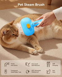 ROJECO 3-in-1 Pet Steam Brush - Blue - image 2