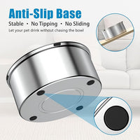 SCHITEC Dog Water Bowl No Spill 1.2L/40oz Slow Drinking Anti-Splash Stainless Steel Dog Bowl with Floating Disk, Spill Proof Pet Travel Water Dispenser for Sloppy Messy Drinkers(Light Gray)