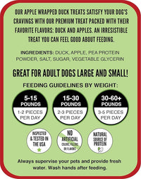 Hubert Pet Gourmet Duck Wrapped Apple Bites: Healthy & Natural Training Snacks, Ideal for All Dog Sizes, Low Fat, High-Protein, 2.5 lbs Super Value Pack
