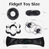 8Pcs Sensory Fidget Toys with Fidget Spinner - Black - image 2