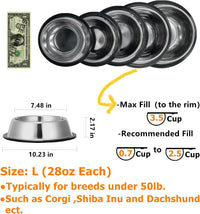 2 Pack Stainless Steel Dog Bowls with Rubber Bottom - 3.5 Cup / 28 oz - image 2