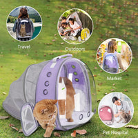 Expandable Cat Carrier Backpack with Bubble Window - Purple - image 4