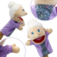 Family Hand Puppets,Puppets for Kids Role Paly Family Members 13.4 INCH Multi-Ethnic Puppets Plush - Big F-gm - image 4