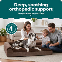 Furhaven Orthopedic Dog Bed for Large Dogs w/ Removable Bolsters - Jumbo Plus / Sable Brown - image 2