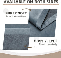 Ameritex Pet Bed Blanket Reversible 100% Waterproof Velvet Super Soft - 82x82 Inches / Blue+navyblue - image 4