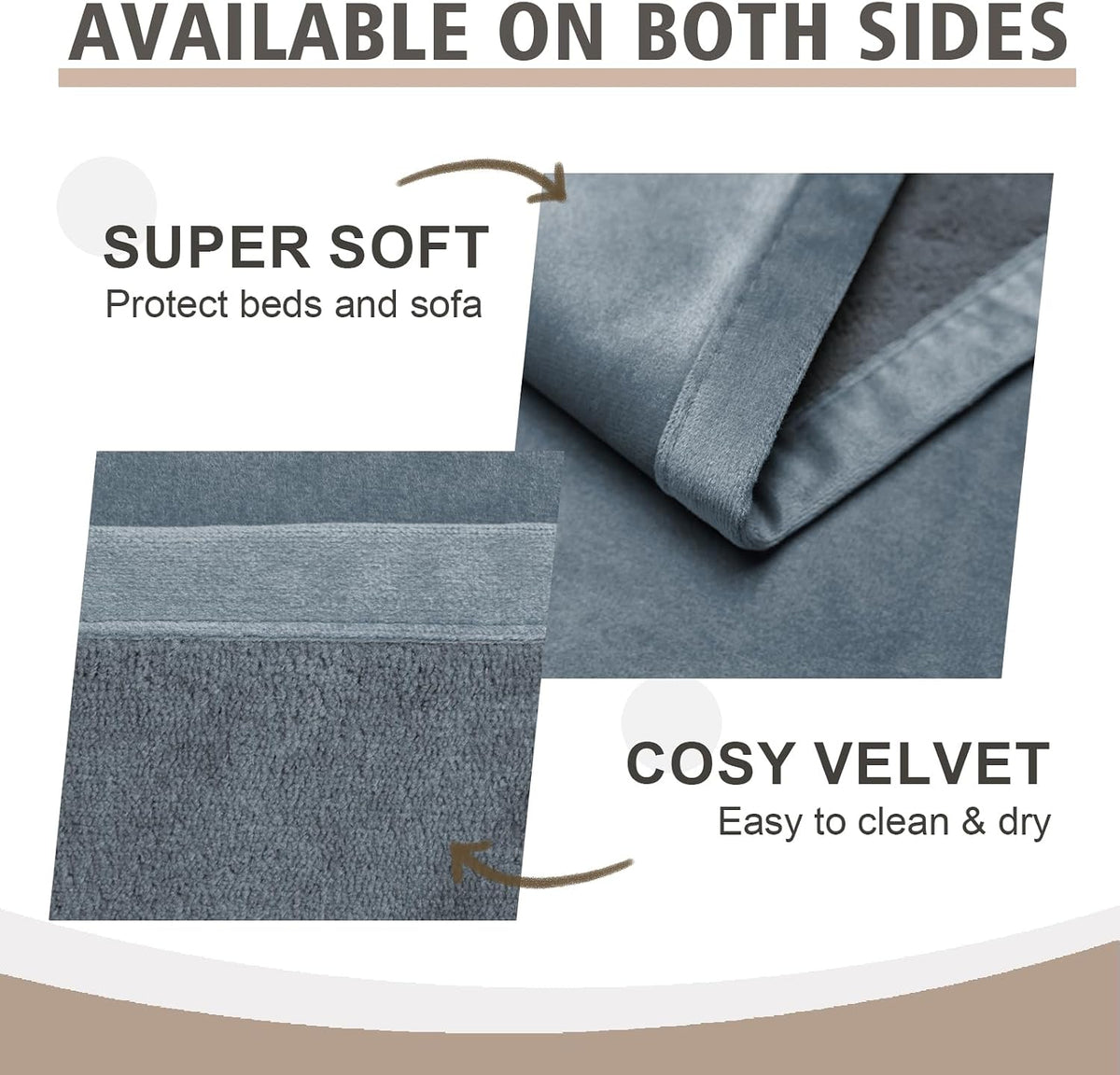 Ameritex Pet Bed Blanket Reversible 100% Waterproof Velvet Super Soft - 82x82 Inches / Blue+navyblue - image 4