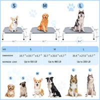 Elevated Dog Bed for Small Dogs, Dog Cooling mat Cot - Grey-M-2 - image 4