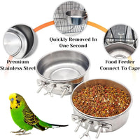 PINVNBY Parrot Feeding Cups Birds Food Dish Stainless Steel Parrot - Three screws / M - image 3