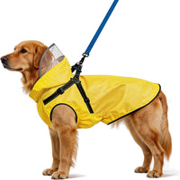 Dog Raincoat: Dog Rain Jacket with Reflective Harness & Removable Hood - X-Large