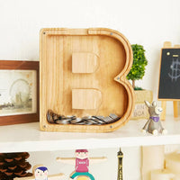 WeiDu77 wooden alphabet letter piggy bank with clear plexiglass front - view 18