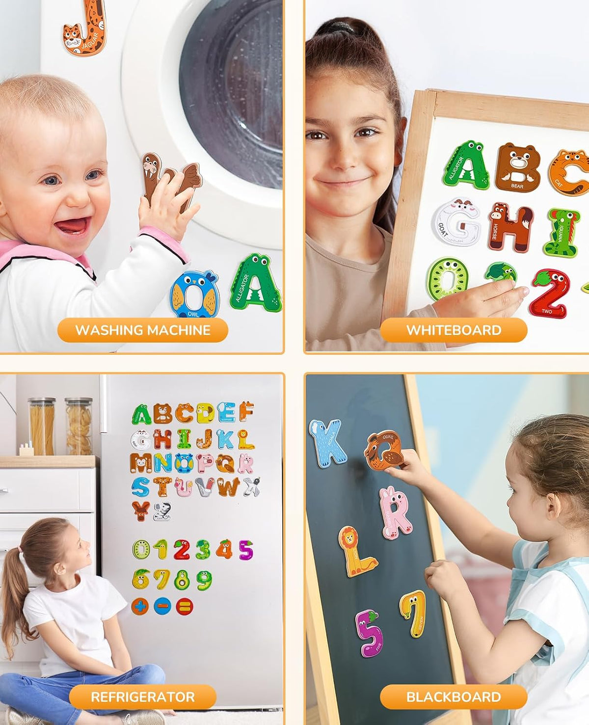 JoyCat Wooden Thick Alphabet Magnets for Toddlers Fridge Large Size - Letters+Numbers - image 4
