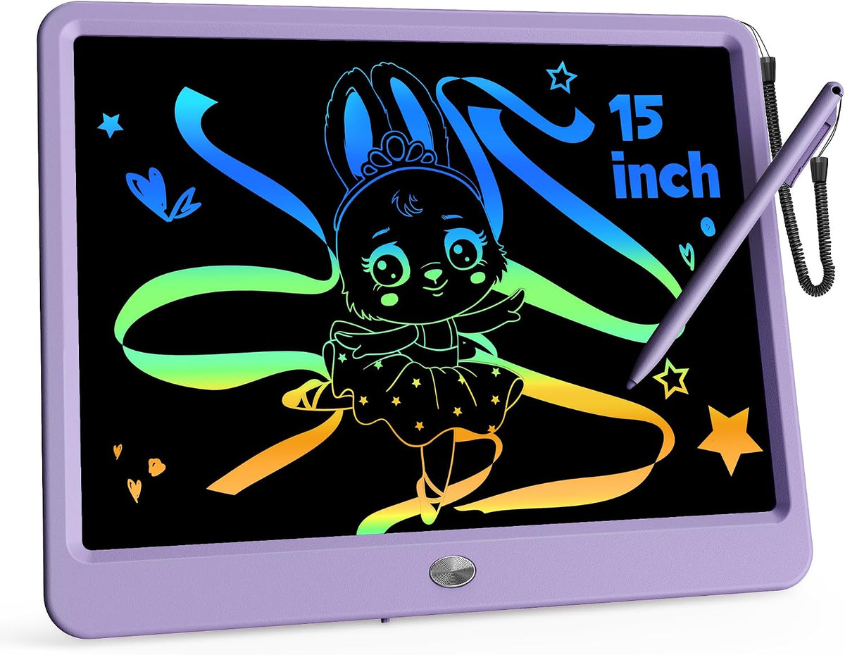 KOKODI 12 Inch LCD Writing Tablet with Anti-Lost Stylus - Purple / 15 inch