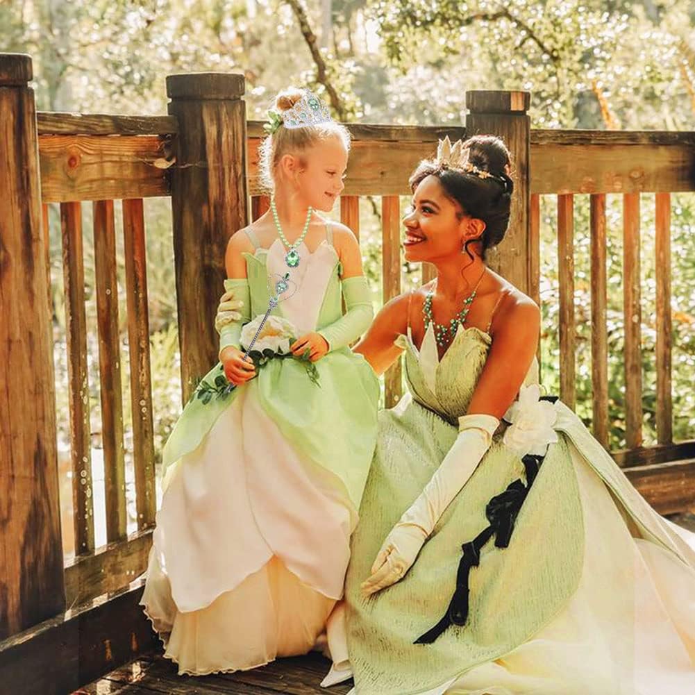 Princess Anna Costume Dress up Accessories for Girls Anna Cosplay - Green Tiana - image 3