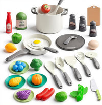 35Pcs Kids Kitchen Toy Accessories - White / 35Pcs