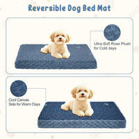 EMPSIGN Dog Bed Mat Crate Pad Mattress, Ultra Soft Pet Kennel - Navy/Grey / S(23"*16"*3") - image 3