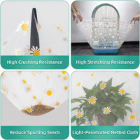 Bird Cage Seed Catcher, Seed Catcher Guard Net Cover - Daisy-white / 15.7" x87" - image 4