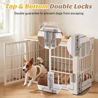 DUMOS Dog Crate Furniture 38 Inch Indoor Crate Dog Cage Wooden Kennel – Essentials for Dogs - White / 38.2"L x 25.0"W x 27.9"H / 1 - image 3